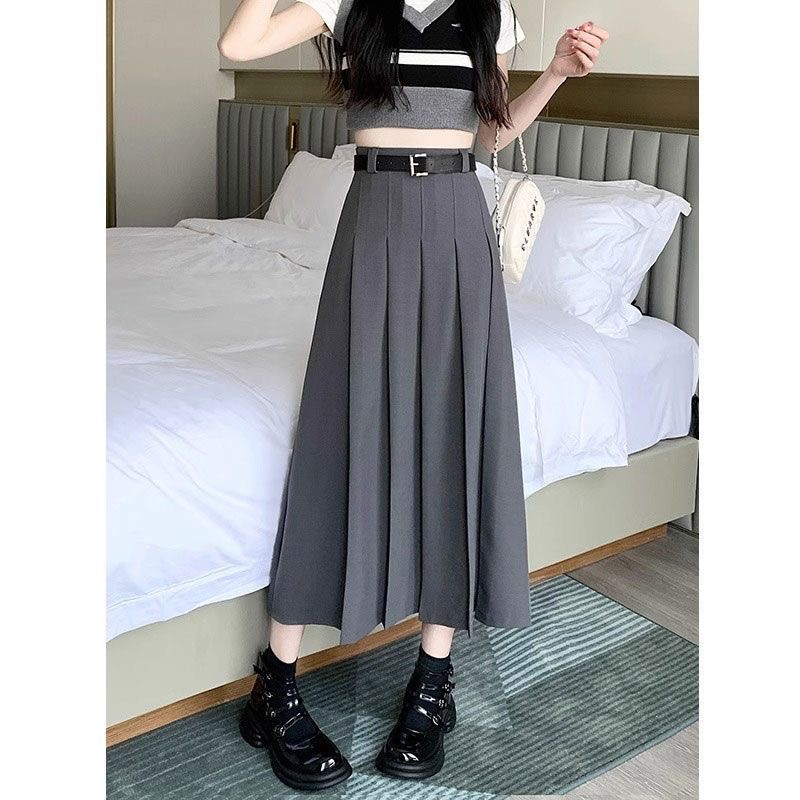 Chân váy midi dáng dài lưng cao V0006